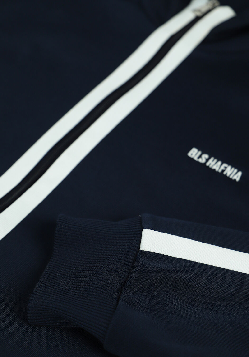 Donkerblauwe BLS HAFNIA Vest MARTINEZ STRIPE JACKET - large