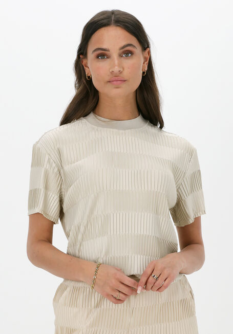 ANOTHER LABEL T-shirt JERSEY PLEATED en beige - large