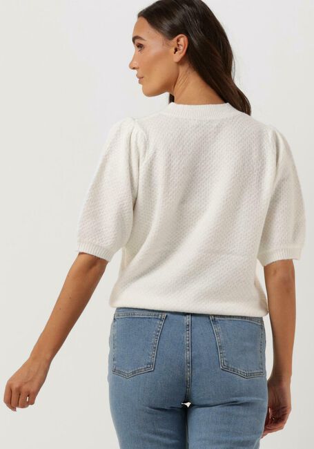 CC HEART Pull ELSA DIAMOND KNIT BLOUSE, SHORT SLEEVES Écru - large