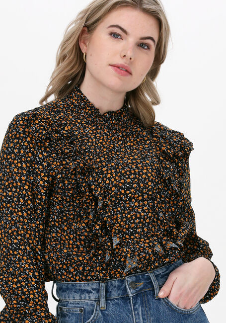 Oranje COLOURFUL REBEL  BINA SMALL FLORAL BOHO RUFFLE BLOUSE - large