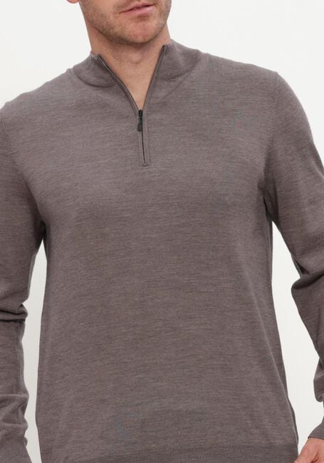 STEFANO LAURAN Pull HALF ZIP MERINO en taupe - large