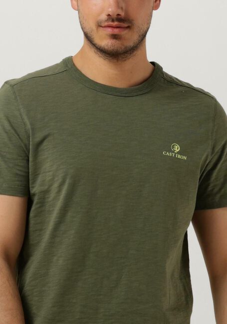 CAST IRON T-shirt SHORT SLEEVE R-NECK SLUB JERSEY en vert - large