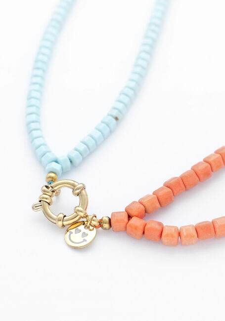 Blauwe BONNIE STUDIOS Sieraad DOUBLE BLUE NECKLACE - large
