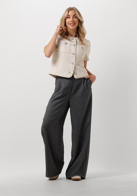 Grijze OBJECT Wijde broek OBJLESLI HW LO WIDE PANTS - large