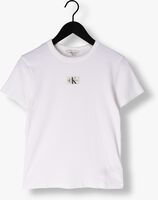 Witte CALVIN KLEIN T-shirt WOVEN LABEL RIB REGULAR TEE