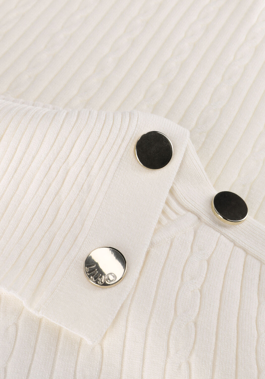 LIU JO Col roul&eacute; ECSMAGLIA CHIUSA M/L RIB+TWIST en blanc - large