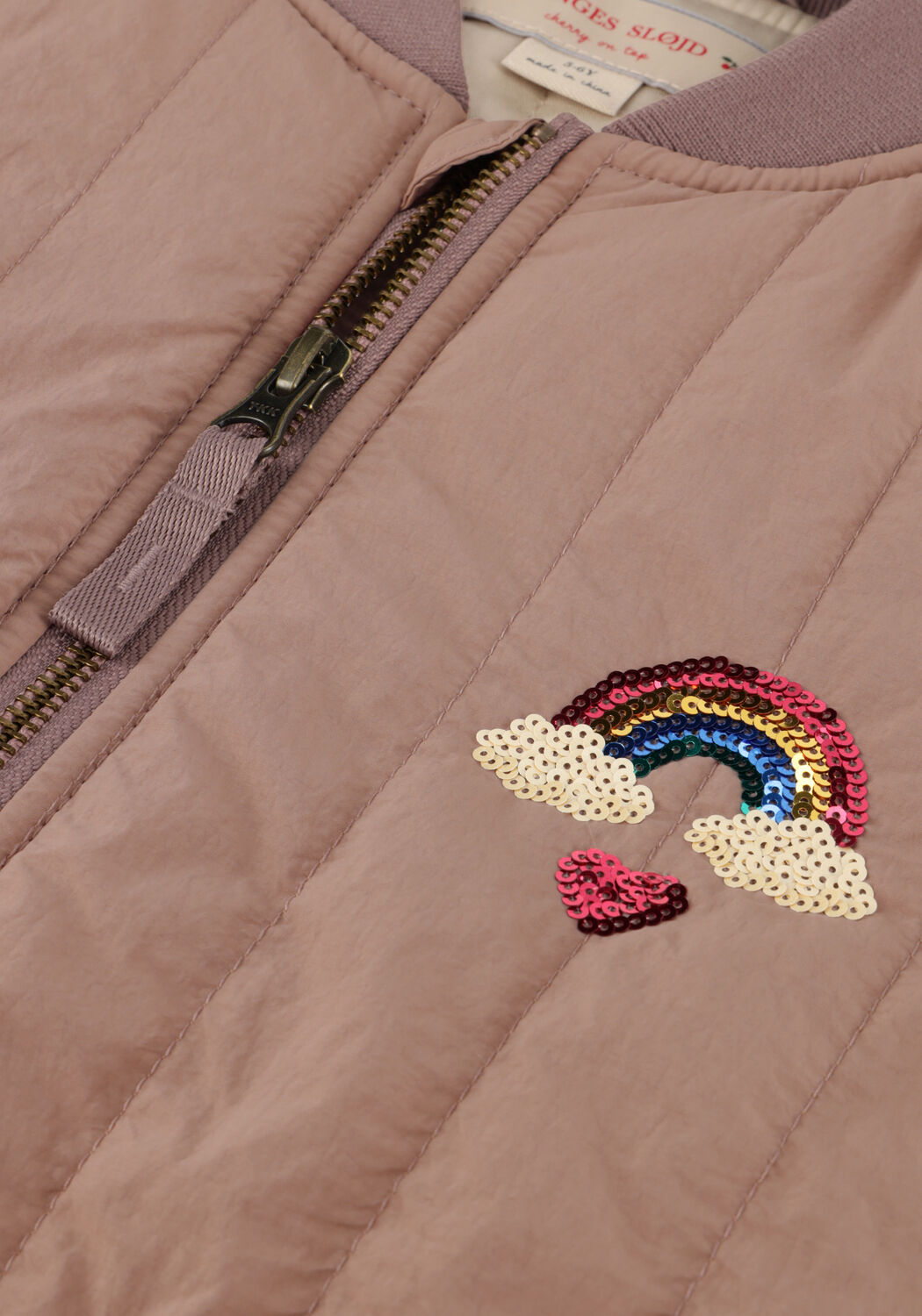 Roze KONGES SLOJD Gewatteerde jas JUNO SEQUIN BOMBER JACKET - large