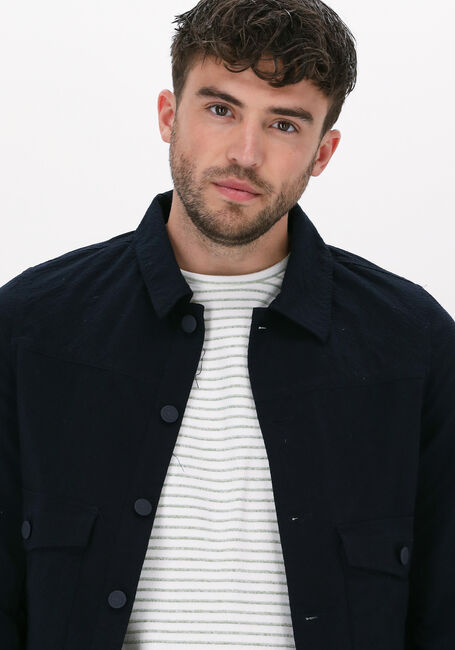 DSTREZZED Surchemise TRUCKER JACKET SEERSUCKER en bleu - large