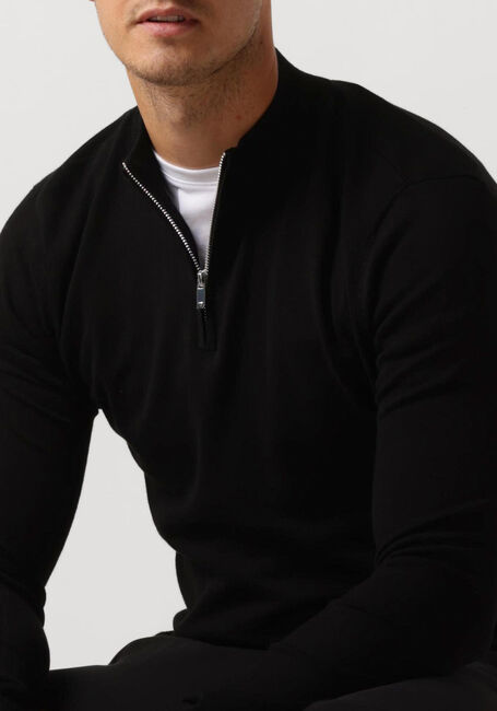 Zwarte PUREWHITE Trui ESSENTIAL KNIT HALF ZIP LS - large