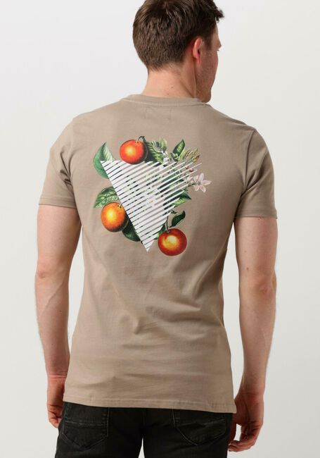PURE PATH T-shirt TSHIRT WITH FRONT AND BACK PRINT en taupe - large