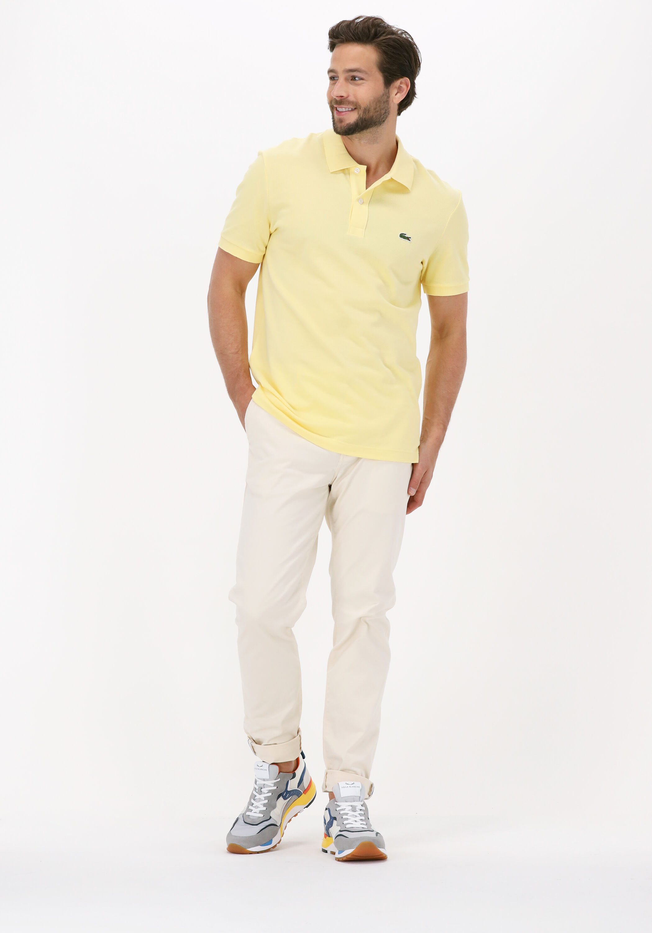 Polo lacoste jaune pale shop