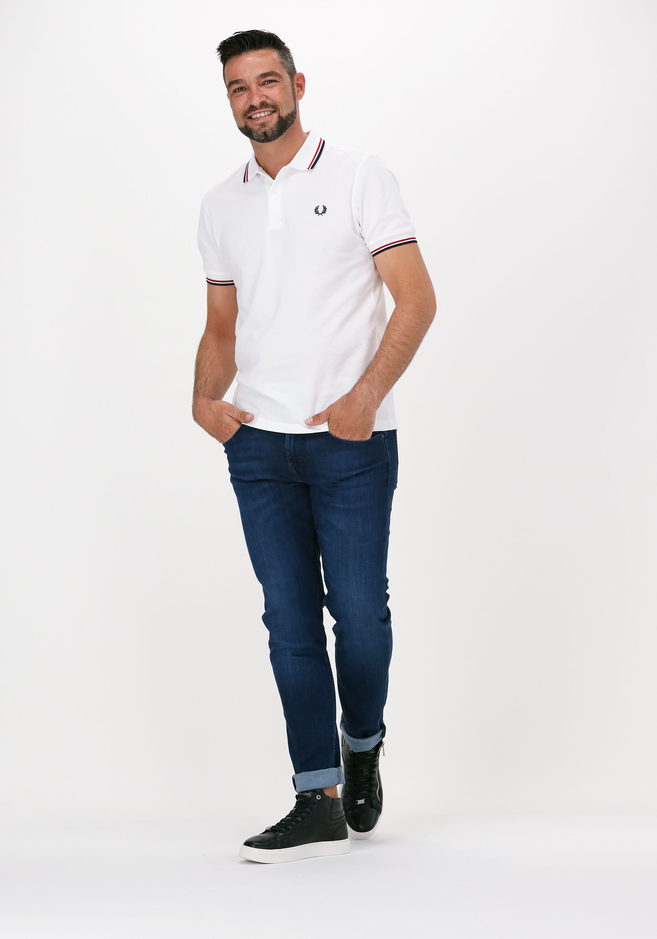 Fred perry polo online blanco