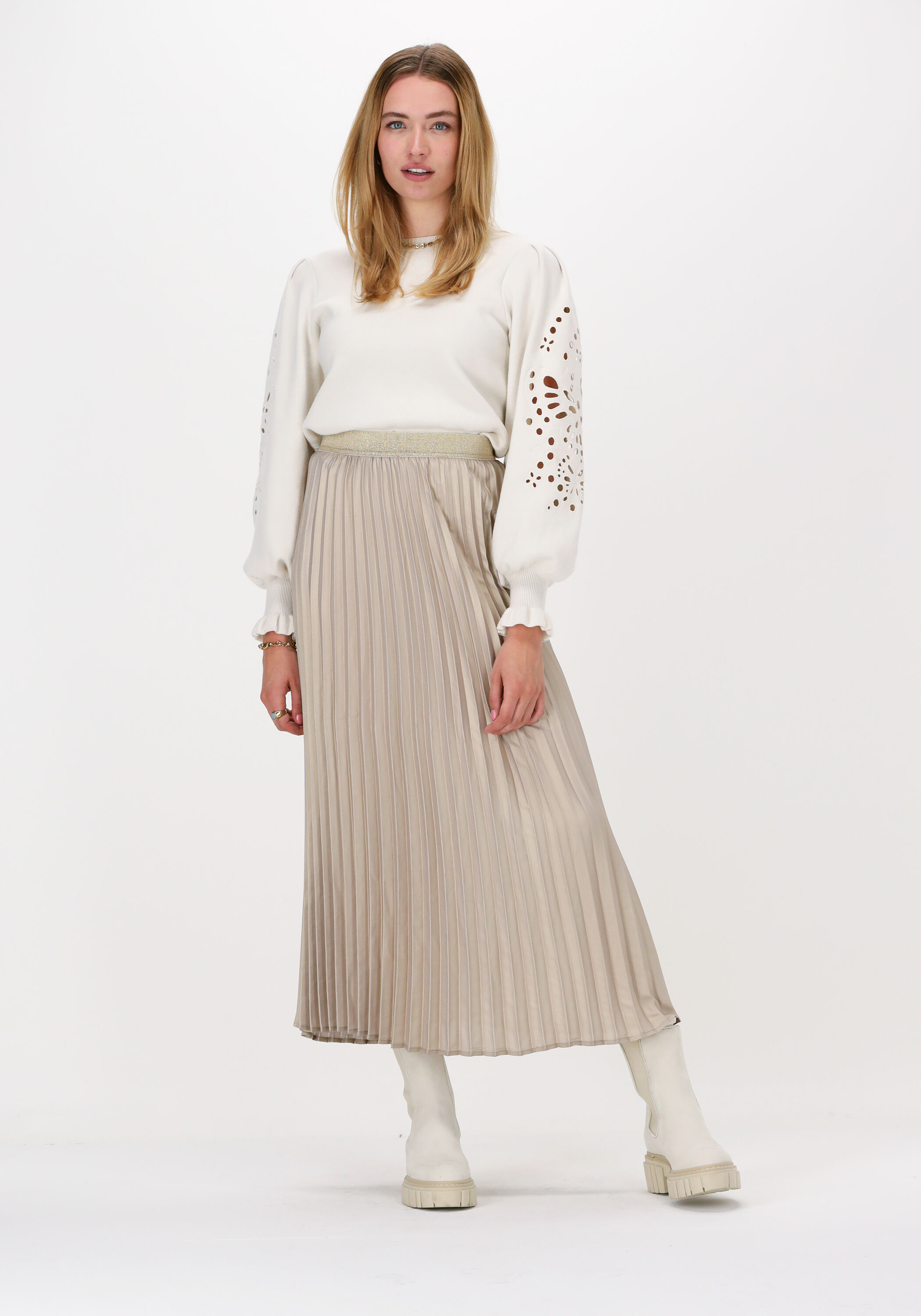 Gouden plissé rok clearance