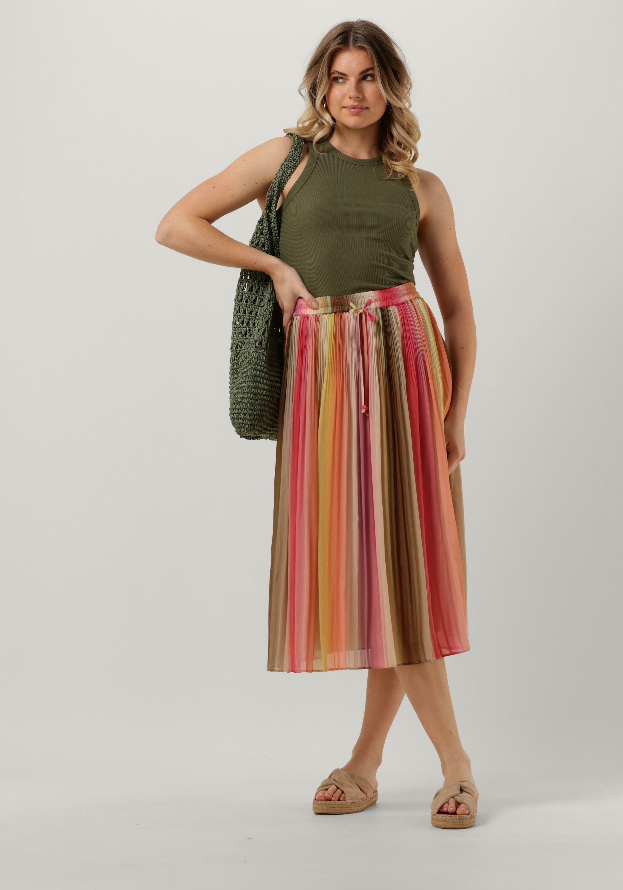 Multi SCOTCH SODA Plisse rok PLEATED CHIFFON MIDI SKIRT Omoda