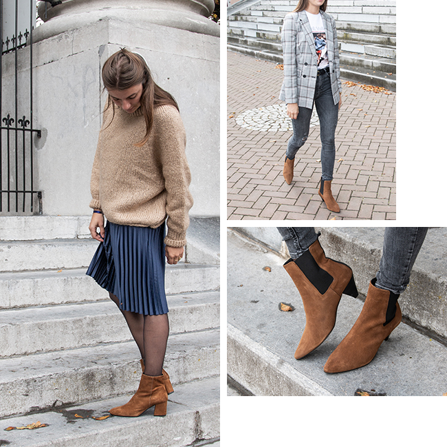 Cognackleurige enkellaarsjes looks