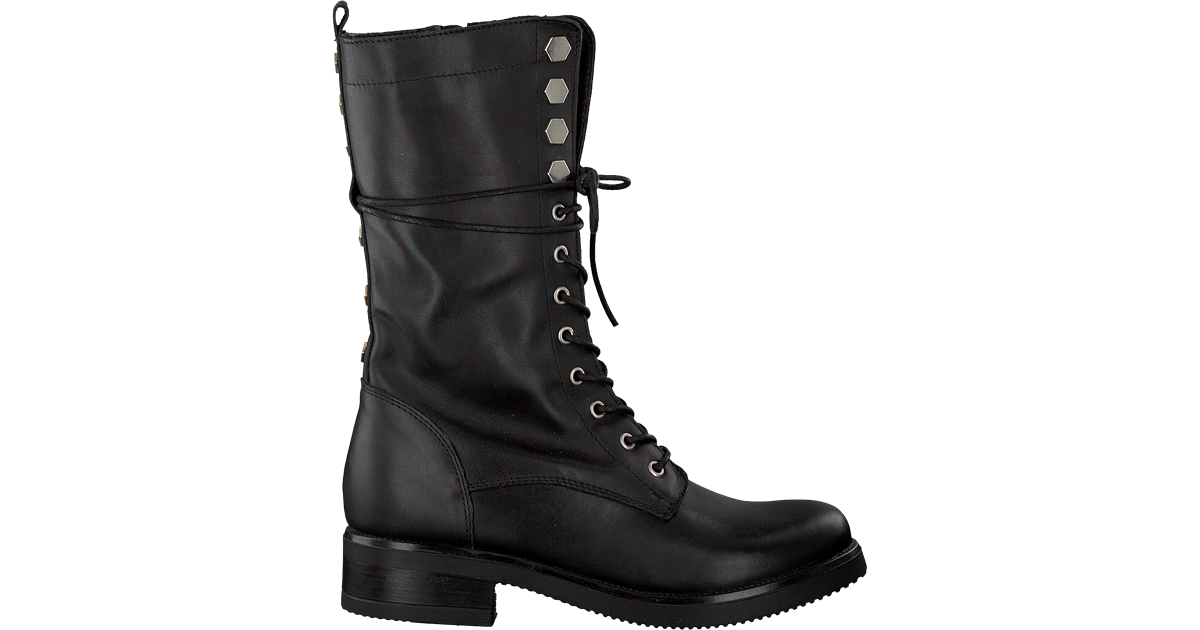 Zwarte NIKKIE Biker boots HEXAGON ARMY BOOTS | Omoda