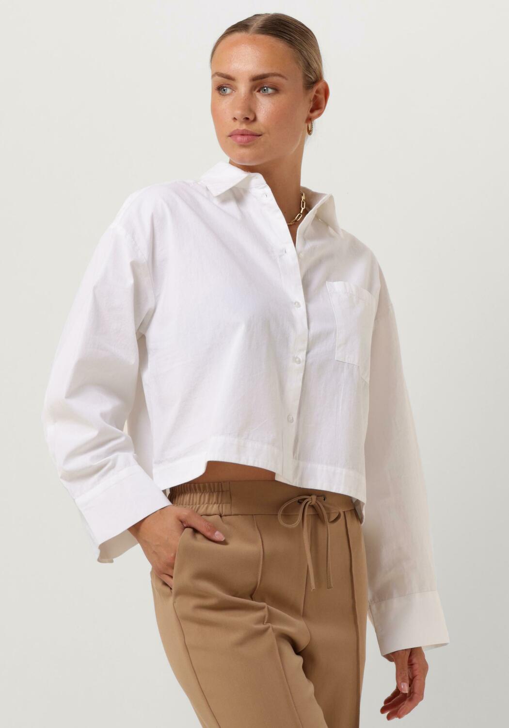 SLFASTHA LS CROPPED BOXY SHIRT NOOS - Bright White main image 1