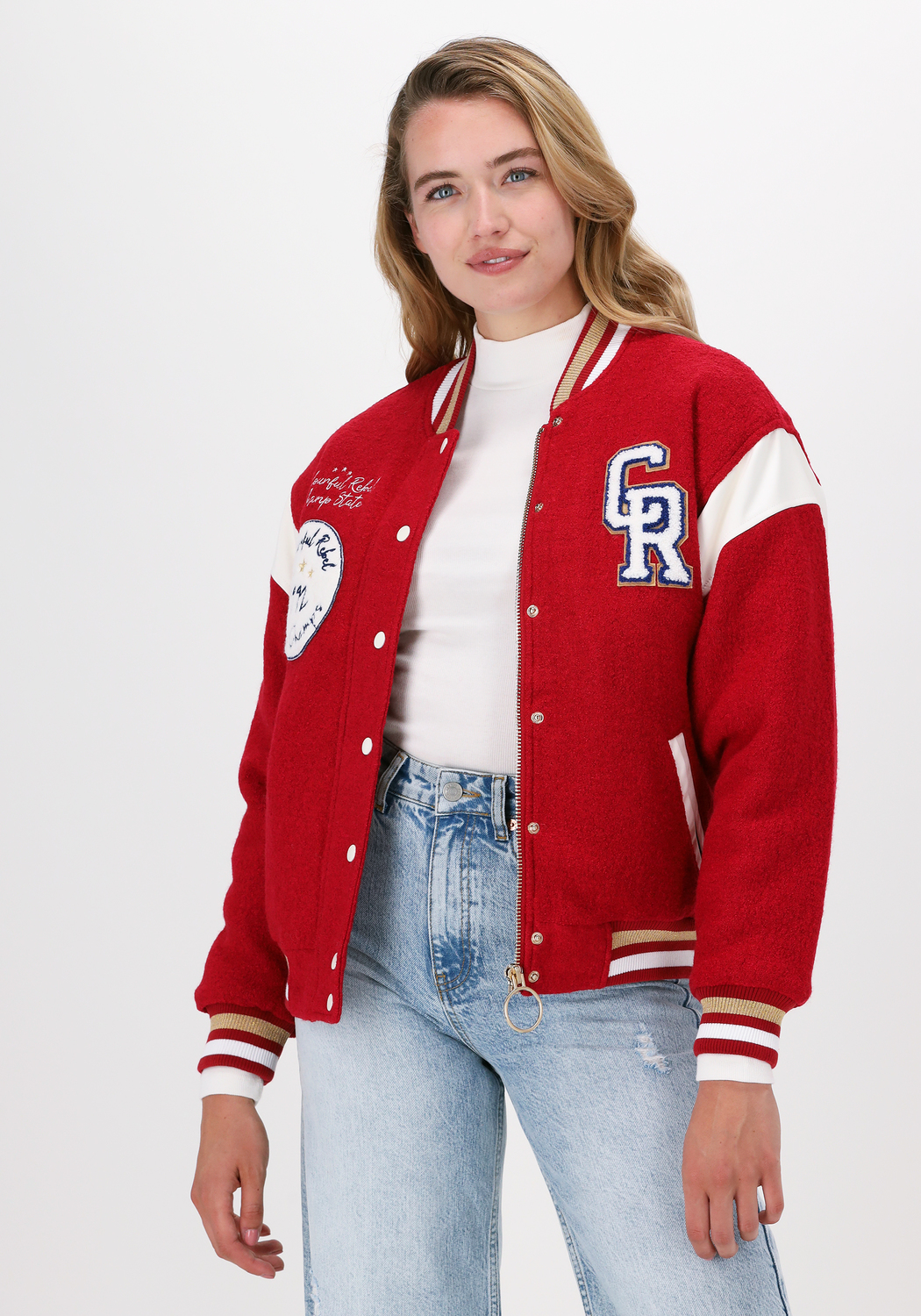 zag plak typist Rode COLOURFUL REBEL Jack SEN BASEBALL BOMBER JACKET | Omoda